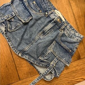 Bershka Blue Denim Mini Skirt